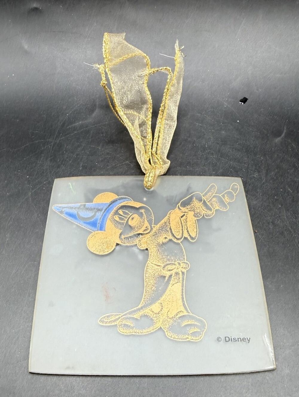 Walt Disney Gallery Sorcerer Mickey Glass Ornament Fantasia Believe In Magi LO31